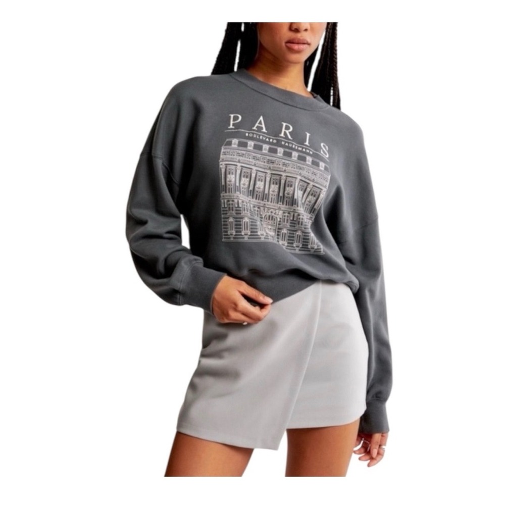 Abercrombie & Fitch Paris Boulevard Haussmann Sweatshirt Grey Size‎ XL